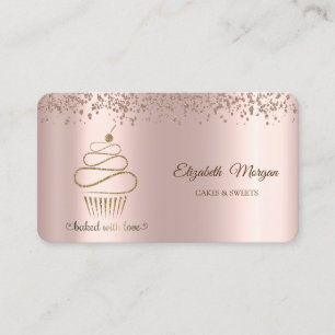 Elegante Glitter Cupcake,Snoepjes,Bakkerij Visitekaartje