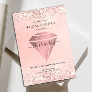 Elegante Glitter Diamond Einladung Kaart