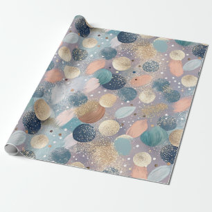 Elegante Glitter Dot & Brushstroke Abstract Cadeaupapier