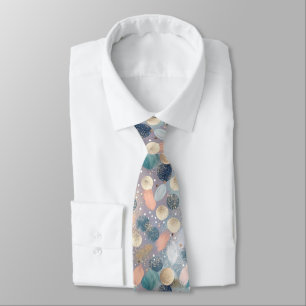 Elegante Glitter Dot & Brushstroke Abstract Stropdas