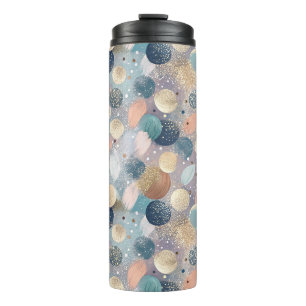 Elegante Glitter Dot & Brushstroke Abstract Thermosbeker