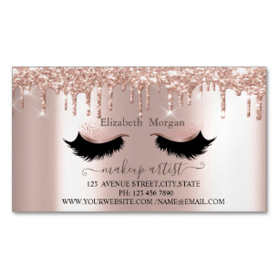Elegante Glitter Drips Nepwimpers, Visagist Magnetisch Visitekaartje