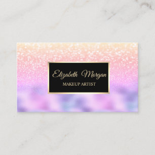 Elegante Glitter Holografisch Frame Bokeh Visitekaartje