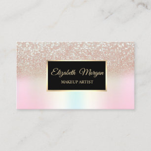 Elegante Glitter Holografisch Frame Visitekaartje