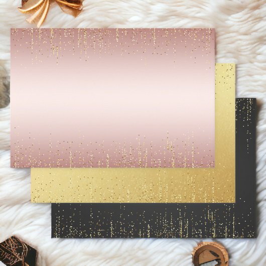 Elegante glitter inpakpapier Flat Sheet Set van 3