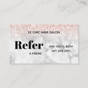 Elegante Glitter Marmer Salon Spa Referral Bedri Visitekaartje