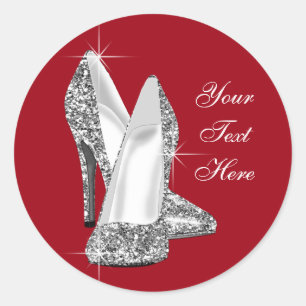 Elegante Glitter Rode Hoge Hak Schoen Stickers