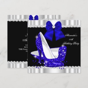 Elegante Glitter Royal Blue Glamour Hoge Hakken Kaart