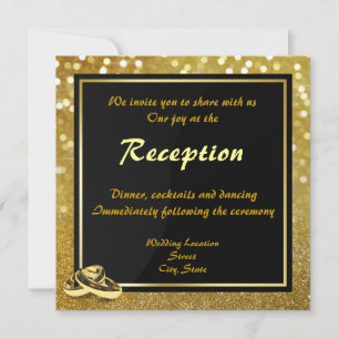 Elegante Glitter Trouwringen - Trouwreceptie Kaart