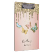 Elegante Glitter Vlinders Gepersonaliseerd Klembord (Rechts)