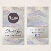 Elegante glitter waterverf golven bijsluiter visitekaartje (Voorkant /achterkant)