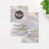 Elegante glitter waterverf golven bijsluiter visitekaartje (Bureau)