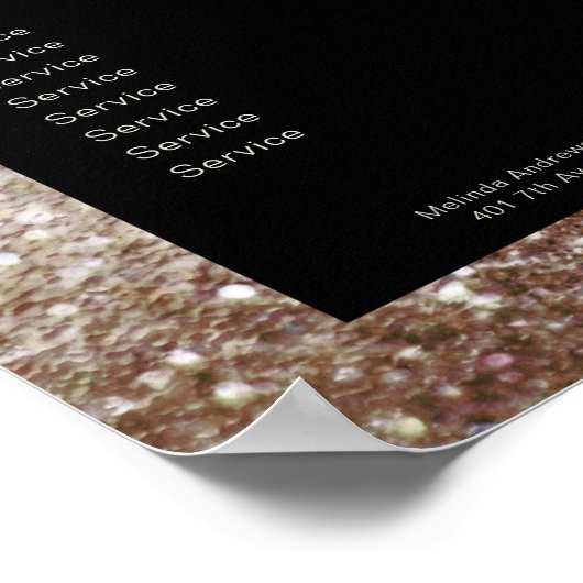 Elegante Glitter Zilver Goud Prijslijst Poster (Hoek)