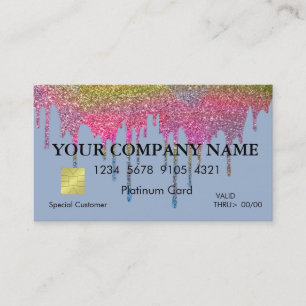 Elegante Glitter Zwart Creditcard Visitekaartje
