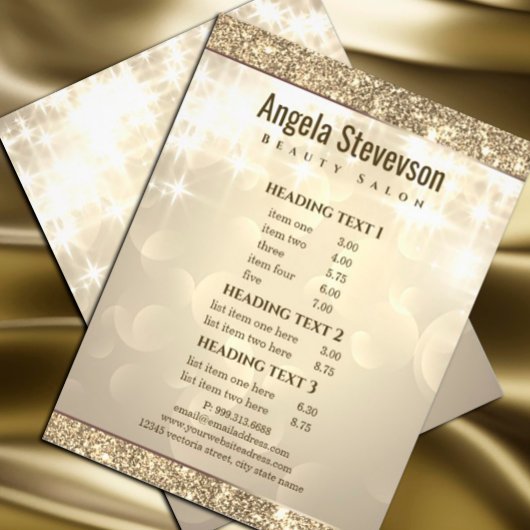 Elegante Glitterende Goudkleurige Flyer