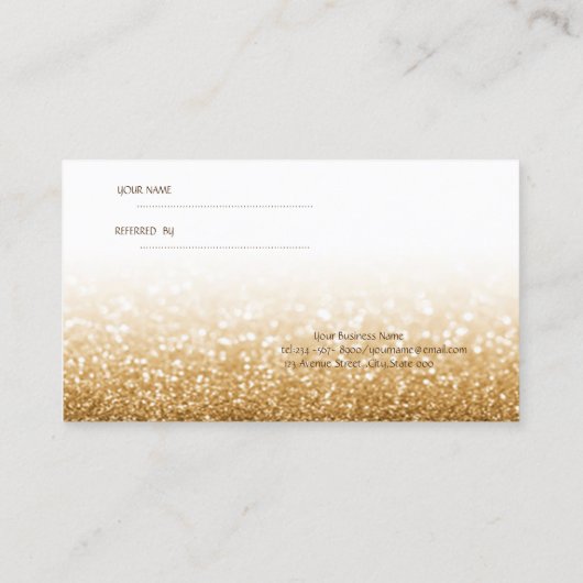 Élégante Glitterie Chic, Carte de référence rayée (Dos)