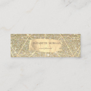 Elegante Glitterige Gouden Kwaststreek Geometrisch Mini Visitekaartje
