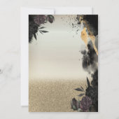 Elegante glitterjurk, donkere Rozen 50e verjaardag Kaart (Achterkant)