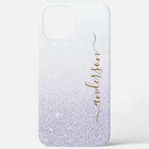 Elegante glitters monogram naam iPhone 12 pro max hoesje