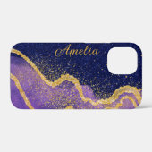 Elegante glitters monogram naam Case-Mate iPhone case (Achterkant (horizontaal))