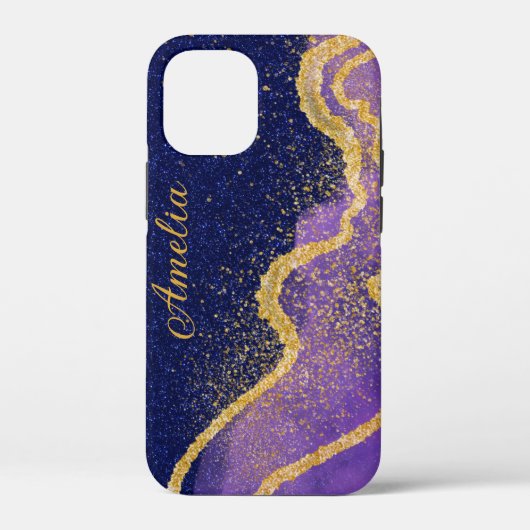 Elegante glitters monogram naam Case-Mate iPhone case (Achterkant)