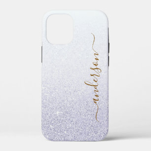 Elegante glitters monogram naam iPhone 12 mini hoesje