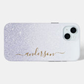 Elegante glitters monogram naam Case-Mate iPhone case (Achterkant (horizontaal))