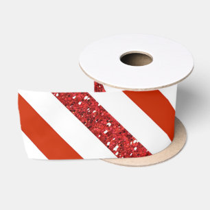 Elegante glitters rode witte strepen, Kerstmis Lint