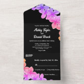 Elegante Glow Neon Lights Rozen Boho Bloemige Brui All In One Uitnodiging (Binnen)