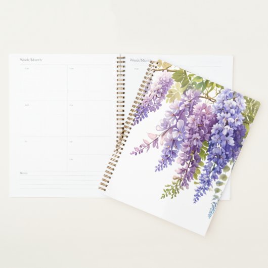 Elégante glycine d'aquarelle violette florale (Devant avec enveloppe)