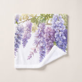 Elégante glycine d'aquarelle violette florale (Gant de toilette)