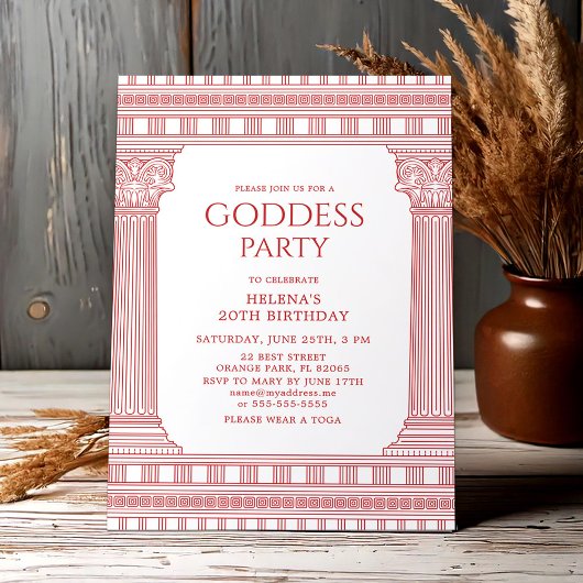 Elegante Goddess Party uitnodiging in het roze