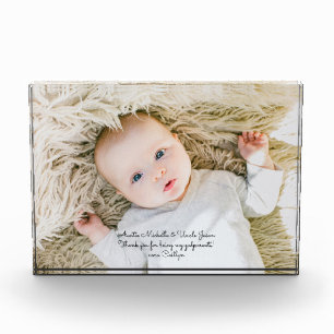 Elegante Godparent-doop Dank u met foto