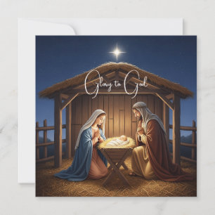 Elegante godsdienstige heerlijkheid voor God Chris Feestdagenkaart