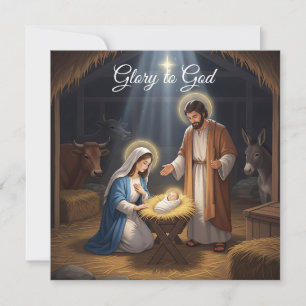 Elegante godsdienstige heerlijkheid voor God Chris Feestdagenkaart