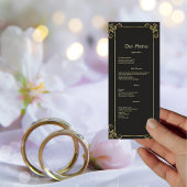 Elegante Gold Art Deco Diner Menu Kaart
