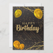 Elégante Gold & Black Anniversaire Fête Invitation (Dos)