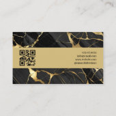 Elegante Gold & Black Marble makelaar Visitekaartje (Achterkant)