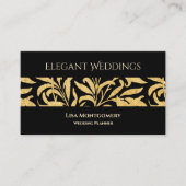 Elegante Gold Black Wedding Planner Visitekaartje (Voorkant)