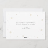 Elégante Gold Blue Photo Joyeuse carte de Noël (Dos)