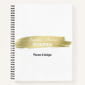Elegante Gold Brush Stroke Professional Planner Notitieboek (Voorkant)
