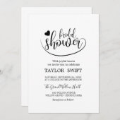 Élégante Gold Calligraphie Invitation de douche nu (Devant / Derrière)