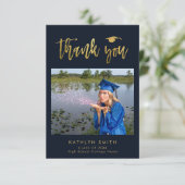 Élégante Gold Calligraphy Photo GRAD Carte de reme (Debout devant)