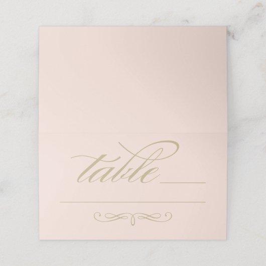 Elegante Gold Calligraphy Script Trouwtafel (Buitenkant ongevouwen)