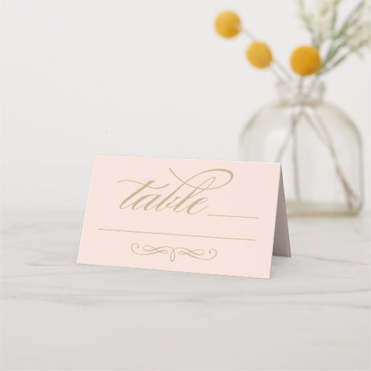 Elegante Gold Calligraphy Script Trouwtafel (Voorkant)