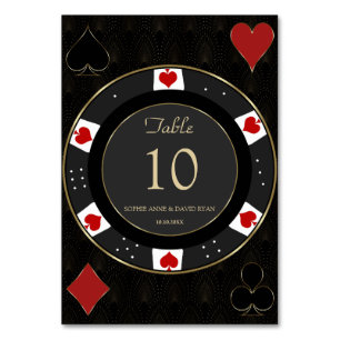 Elegante Gold Casino Poker Chip Wedding Kaart