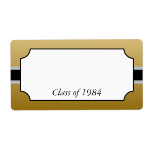 Elegante Gold Class Reunion Naam Tag Labels