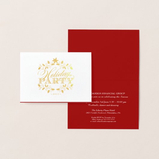 Elegante Gold Corporate Holiday Party uitnodiging (Display)