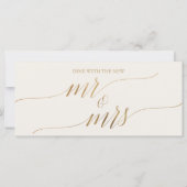 Elegante Gold Cream Hanging Zitenkaart Header (Achterkant)