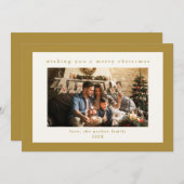 Elégante Gold Custom Photo Carte de Noël (Devant / Derrière)